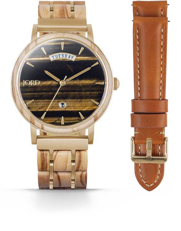 HARPER (TIGER'S EYE & OLIVE WOOD) Watch Technicians Store