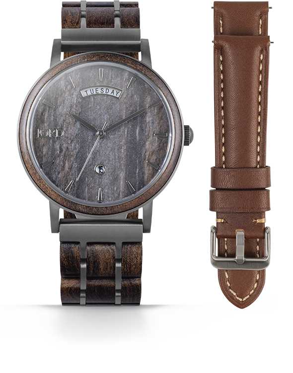 HARPER GREY LEATHERED MARBLE & SANDALWOOD Watch Technicians Store